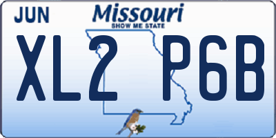 MO license plate XL2P6B
