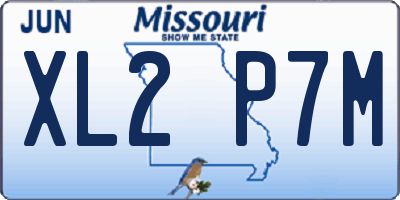 MO license plate XL2P7M
