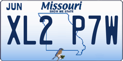 MO license plate XL2P7W