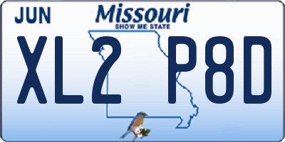MO license plate XL2P8D