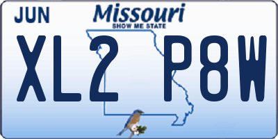 MO license plate XL2P8W