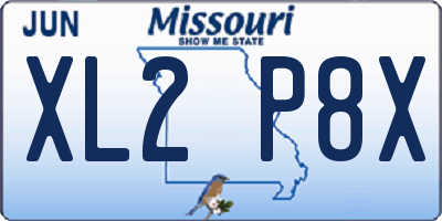 MO license plate XL2P8X