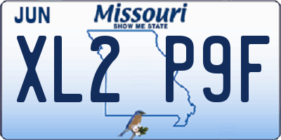 MO license plate XL2P9F