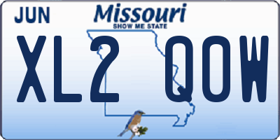 MO license plate XL2Q0W