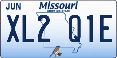 MO license plate XL2Q1E