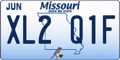 MO license plate XL2Q1F