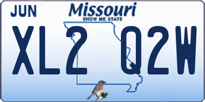 MO license plate XL2Q2W