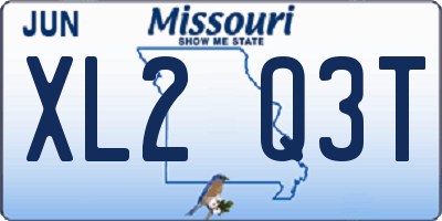 MO license plate XL2Q3T