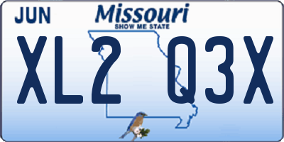 MO license plate XL2Q3X