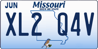 MO license plate XL2Q4V