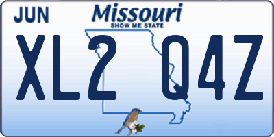 MO license plate XL2Q4Z