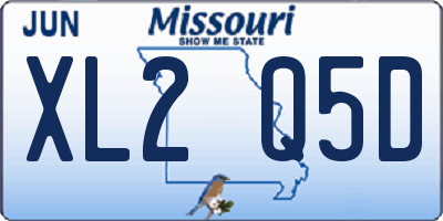 MO license plate XL2Q5D