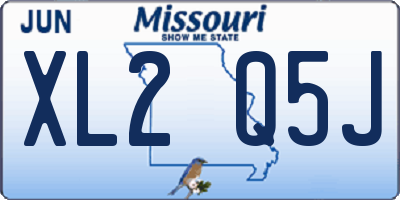 MO license plate XL2Q5J