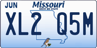 MO license plate XL2Q5M