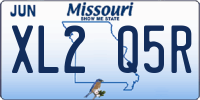 MO license plate XL2Q5R