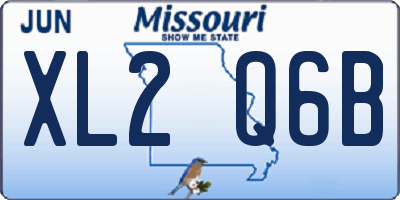 MO license plate XL2Q6B