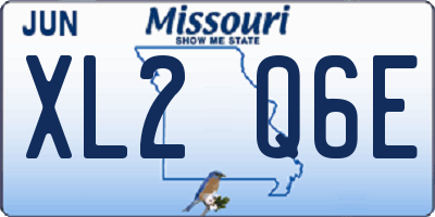 MO license plate XL2Q6E