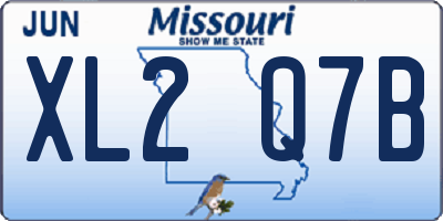 MO license plate XL2Q7B