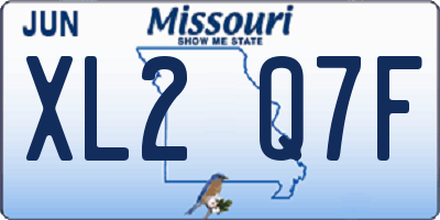 MO license plate XL2Q7F
