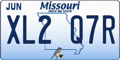 MO license plate XL2Q7R