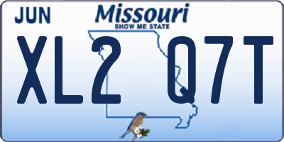 MO license plate XL2Q7T