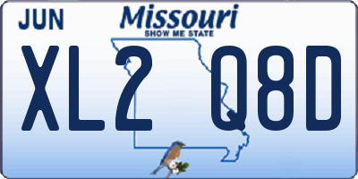 MO license plate XL2Q8D