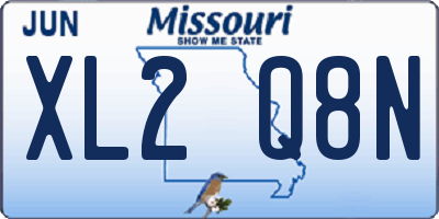 MO license plate XL2Q8N