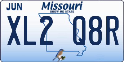 MO license plate XL2Q8R