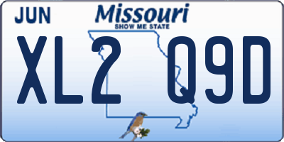 MO license plate XL2Q9D