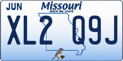 MO license plate XL2Q9J