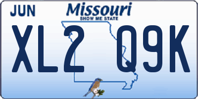 MO license plate XL2Q9K