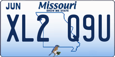 MO license plate XL2Q9U
