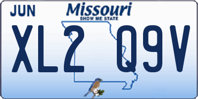 MO license plate XL2Q9V
