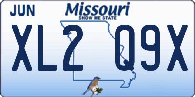 MO license plate XL2Q9X