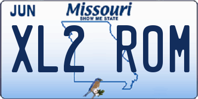 MO license plate XL2R0M