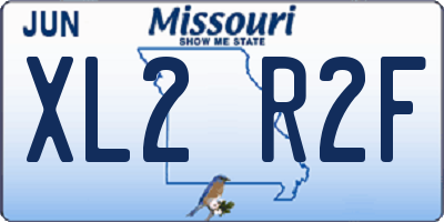 MO license plate XL2R2F