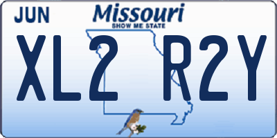 MO license plate XL2R2Y