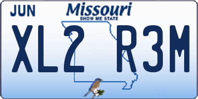 MO license plate XL2R3M