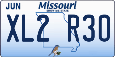 MO license plate XL2R3O