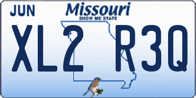 MO license plate XL2R3Q