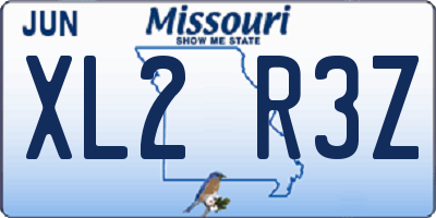MO license plate XL2R3Z