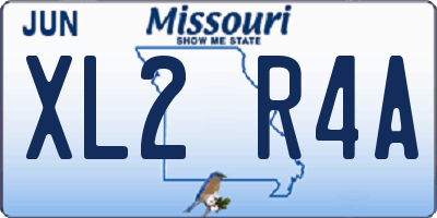 MO license plate XL2R4A