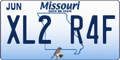 MO license plate XL2R4F