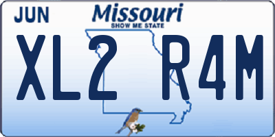 MO license plate XL2R4M