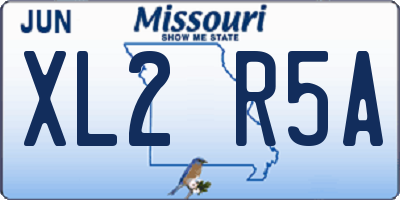 MO license plate XL2R5A