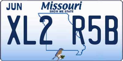MO license plate XL2R5B