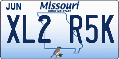 MO license plate XL2R5K