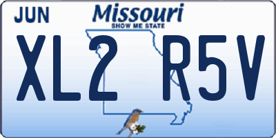 MO license plate XL2R5V