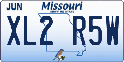 MO license plate XL2R5W