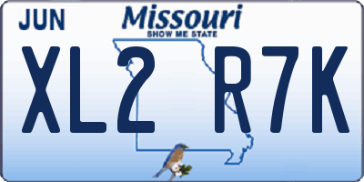 MO license plate XL2R7K